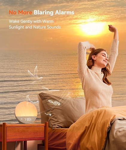 Dreamegg Sunrise Alarm Clock with Natural Wake Up Light & White Noise Machine