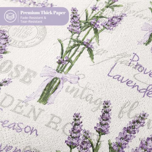 White Provence Lavender Botanical Decoupage Napkins 20-Pack for Wedding