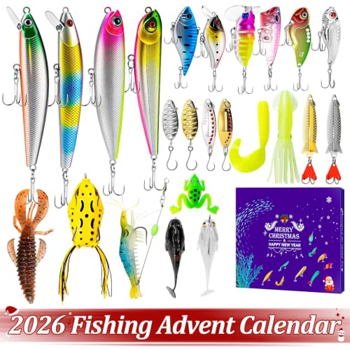 Blue Christmas Fishing Advent Calendar – 24 Days of Lures & Baits for Men