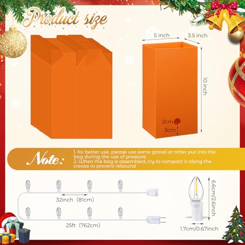 Aurelema Wave Pattern LED Luminary Bags with Lights - 20 Pack Outdoor Decor