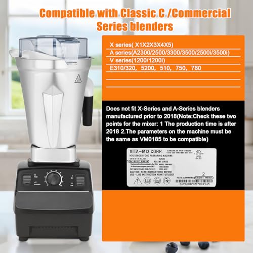 64oz Stainless Steel Blender Pitcher for Vitamix - Compatible with 5200 5000 6300 VM0103 VM0197 E310 A2500 Explorian Series - Variation of THIS listing