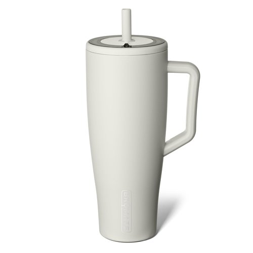 BrüMate Era 40 oz Tumbler with Handle and Straw | 100% Leakproof Insulated Water Bottle Tumbler with Lid and Flexible SoftSip Straw | Made of Stainless Steel | Cup Holder Friendly | 40oz (Dune)