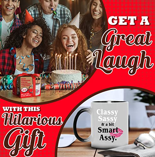 GR8AM Classy Sassy 12oz Color-Changing Ceramic Coffee Mug - Funny Gift for Women