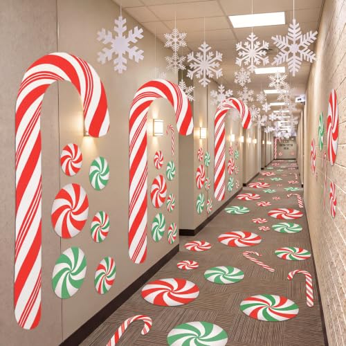 VioraWhite 30 Pcs Christmas Candy Snowflake Classroom Hanging