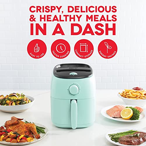 Dash Tasti-Crisp 2.6 Qt Small Air Fryer - Aqua, Compact Countertop Oven for 1-2 People
