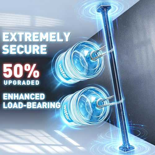 SUNALLY Adjustable Room Divider Tension Curtain Rod 32-200in Black - 200" W x 120" H