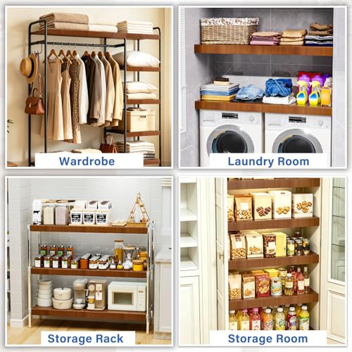 16-Inch Depth Wire Shelf Covers for Pantry Rack, Brown 10pcs - Upgraded Fit & Easy Installation