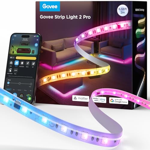 Govee RGBWWIC LED Strip Light 6.56ft with Smart Control & APP, WiFi, Voice Compatible