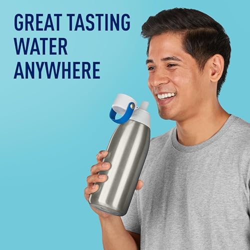 Brita Stainless Steel Premium Filtering Water Bottle, BPA-Free,