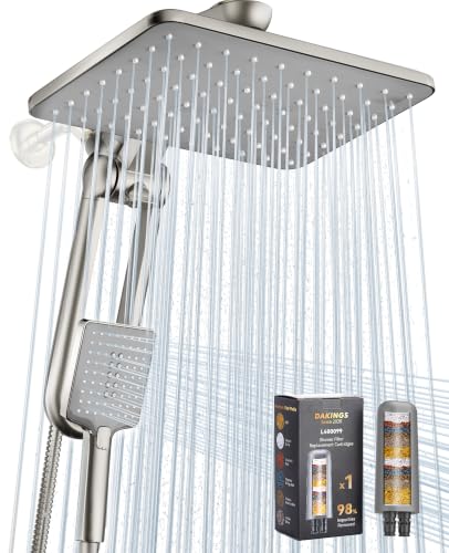Dual Filtered Rainfall Handheld Showerhead Spray Combo for Hard Water