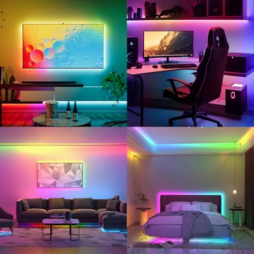 RGBIC 40FT Smart COB LED Strip Lights Color Flowing Light with App & Remote - Music Sync, Vivid Colors