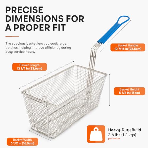 Blue Deep Fryer Basket 2-Pack Commercial-Grade Food-Ready Utensils