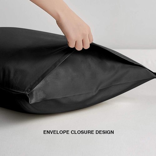 FLXXIE Microfiber Queen Pillowcases - Ultra Soft, Wrinkle & Fade Resistant | 20x30 Inches, Black - 6 Pack