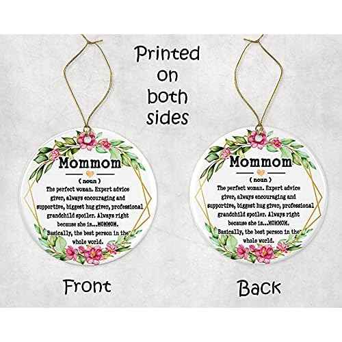 Mommom Christmas Ornament - Mother's Day Gift - Definition Keepsake - Printed on Both Sides