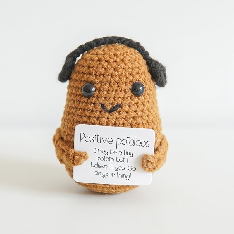 Positive Crochet Animals with Emotional Support Messages - 9 B (Gift Boxed)