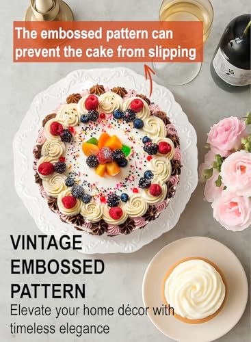 12-Inch White Cake Stand for 10-Inch Cakes Porcelain Pedestal Wedding Dessert Display