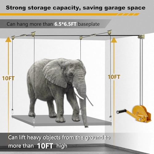 Overhead Garage Storage Lift Ceiling Mount with Electric Winch & Safety System