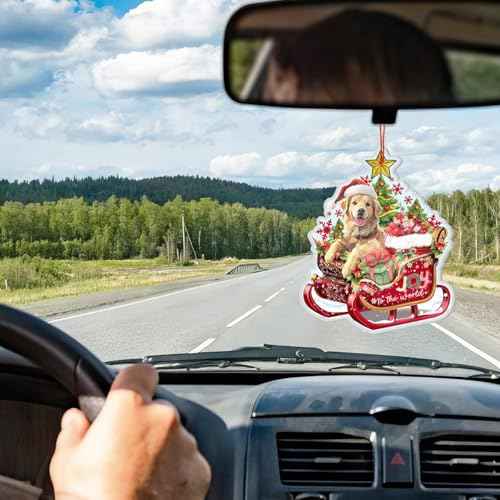 Golden Retriever Christmas Ornament for Golden Retriever Lovers - Christmas Decor 2024 for Golden Retriever Lovers - Golden Dog Aluminum Ornaments (NOT 3D) for Christmas Tree