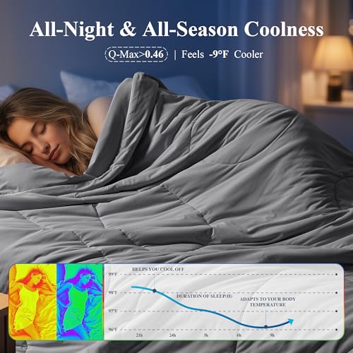 Cooling Comforter Queen Size 90x90 Inches Grey - Hot Sleeper Cooling Blanket