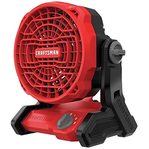 20V Cordless Jobsite Fan with 3-Speed Settings and Pivoting Head