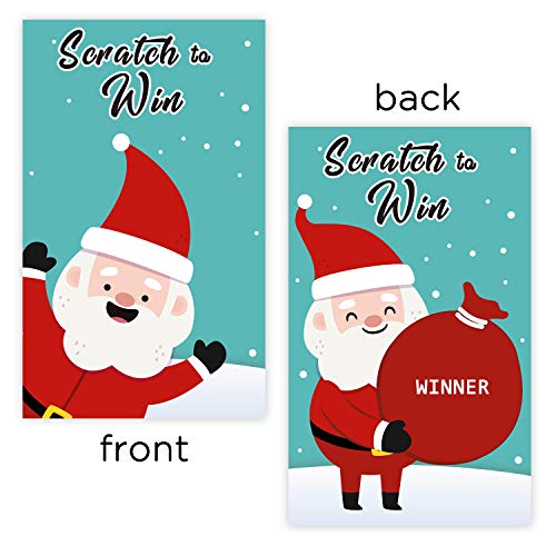 Yangmics Christmas Scratch Off Cards - 40 Pcs Family Party Game Includes 5 Winners 2 x 3.5 in Color 1
