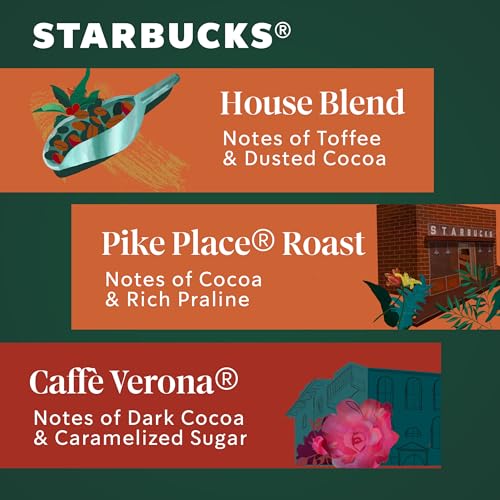 Decaf Coffee Variety Pack - 3 Bags of Starbucks Ground Medium & Dark Roast 12 oz