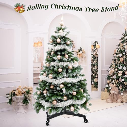 Rolling Christmas Tree Stand for Artificial Trees Up to 9.8 Feet - Sturdy & Mobile