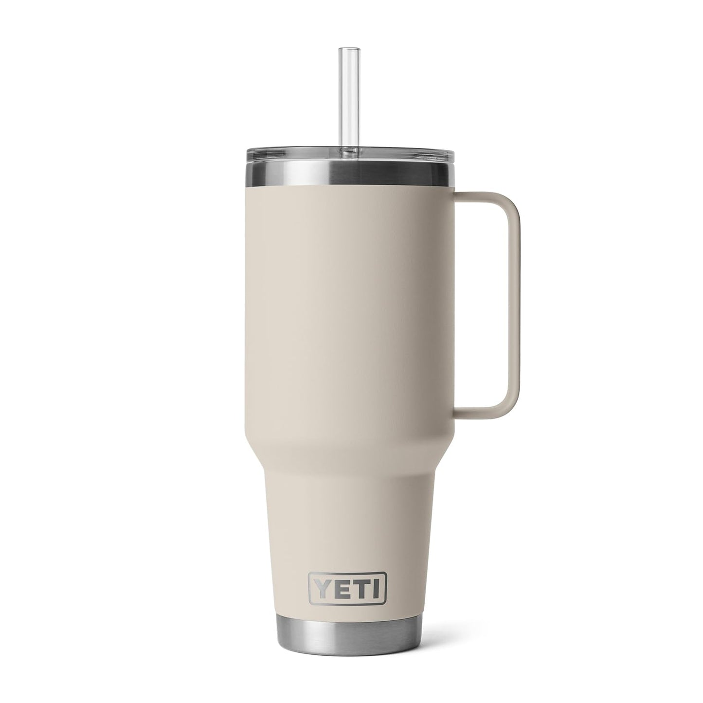 YETI Rambler 42 oz Tumbler with Handle and Straw Lid, Travel Mug Water Tumbler, Vacuum Insulated Cup with Handle, Stainless Steel, Cape Taupe