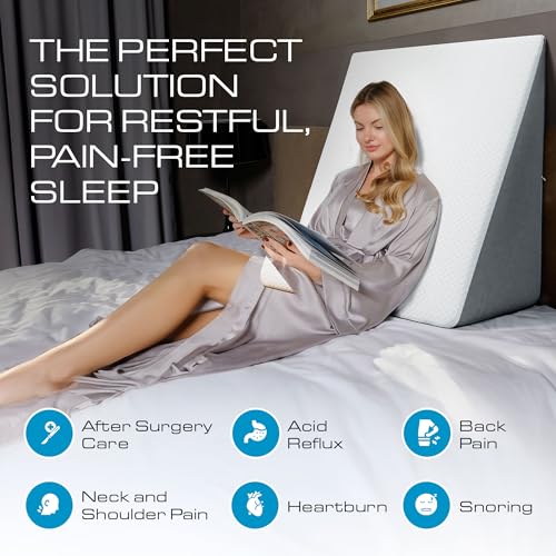 High Wide Bed Wedge Pillow for Sleep Apnea Acid Reflux Back Pain 12" - Kölbs