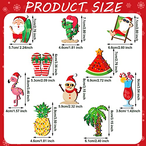 Christmas Wooden Santa Ornaments - Set of 30 Holiday Tree Decorations