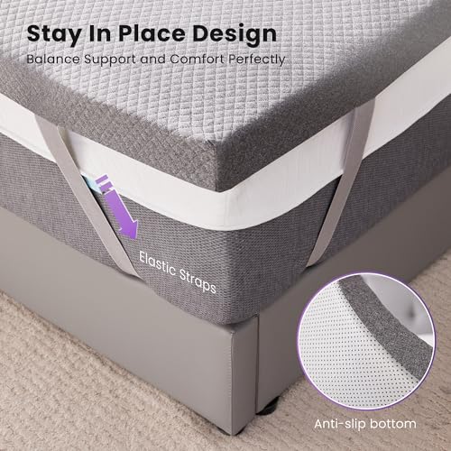 SINWEEK 2 Inch Gel Memory Foam Mattress Topper Twin XL Size/Twin