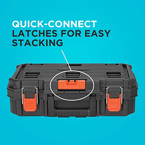 Stackable Tool Storage System - 3 Piece Set with Rolling Tote and Toolboxes