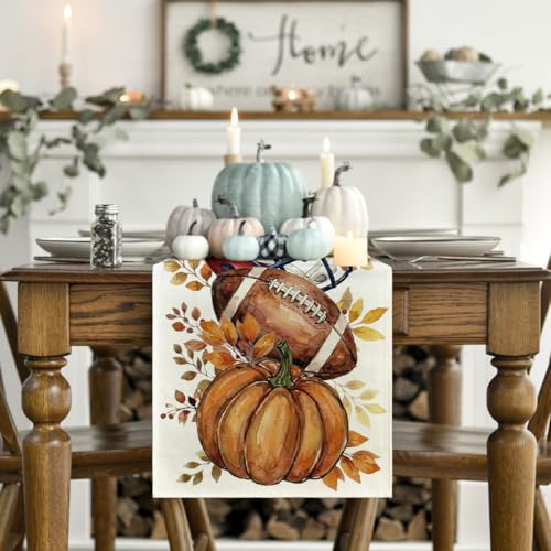 Artoid Mode 13 x 36 Inch Fall Table Runner Beige - 210 GSM Polyester Home Decor
