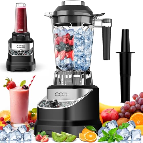 COZII Professional 2000W Countertop Blender with 64oz Pitcher & 21oz To-Go Cup - Black