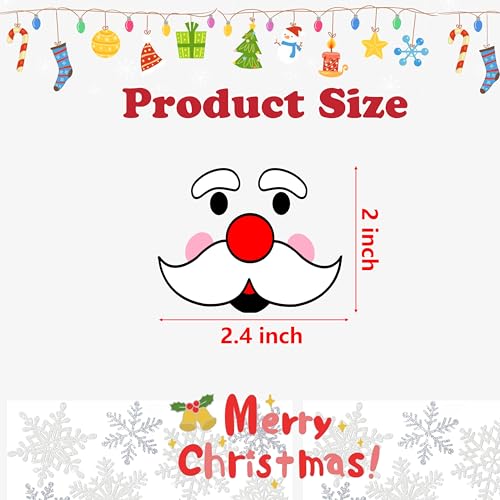 Santa Face Vinyl Stickers 45ct for Ornaments, Water Bottles & Windows – Xmas DIY Decals