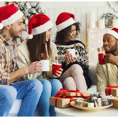 30 Pcs Christmas Drink Stirrers Stir Sticks Holiday Coffee Stirrer Plastic Swizzle Stick Coffee Hot Cocoa Bar Supplies Reusable Beverage Cocktails Mixers