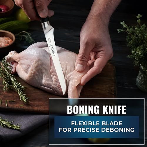 3-Piece Butcher Knife Set - Brisket, Breaking & Boning Knives for Meat Cutting