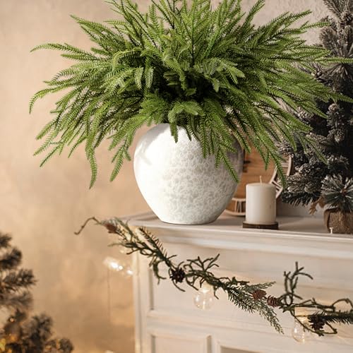 Purple Star 1N 15-Pack Christmas Norfolk Pine Branches 19" Artificial Greenery for Holiday Decor