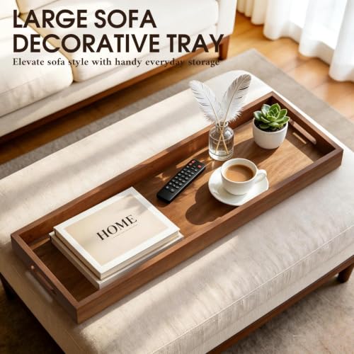 Extra Large Wooden Ottoman Tray 36 x 12 Inches Black Walnut - Variation of THIS listing