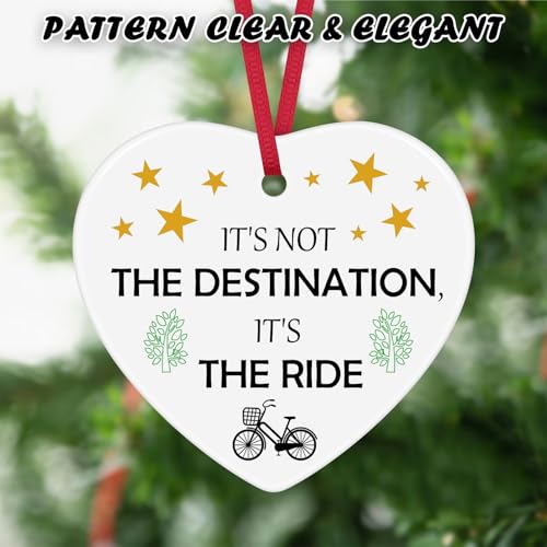 Bike Lovers Gifts Bicycle Inspirational Christmas Ornaments Encouragement Gift for Cyclist Riding Gift Biker Cycling Gift for Racer Cyclists Enthusiast Mountain Biker Gifts Hanging Ceramic Decorations