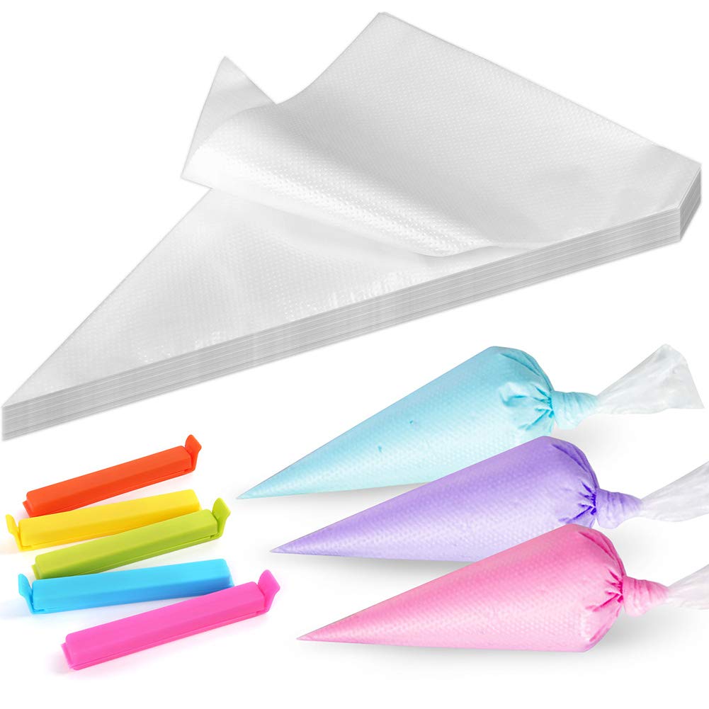 LotFancy 500Pcs Piping Bags 10 Inch, Thick Tipless Piping Bags, Non-Slip Disposable Pastry Bag for Royal Icing, Cookies, Cake Decorating