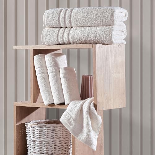 Turkish Cotton Linen Towel Set - 6 Piece Bathroom & Spa Towels - Absorbent & Soft