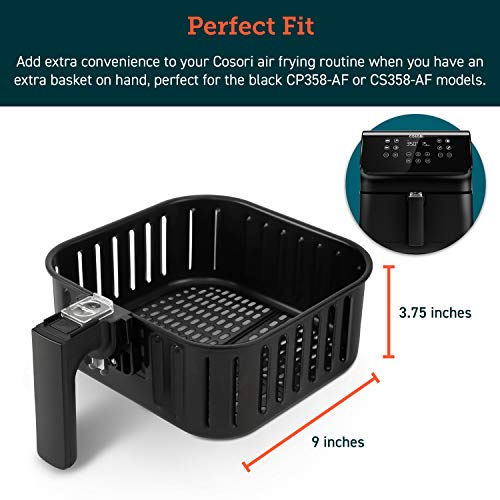 Cosori 5.8QT Black Air Fryer Basket Replacement for CS358-AF CP358-AF