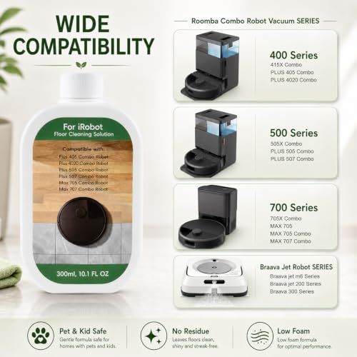 Robot Vacuum & Mop Floor Cleaning Solution for iRobot Roomba & Braava Series