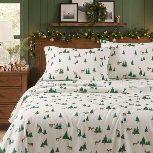 Eddie Bauer Queen Sheet Set with Fitted Sheet & Pillowcases – Deer Hollow
