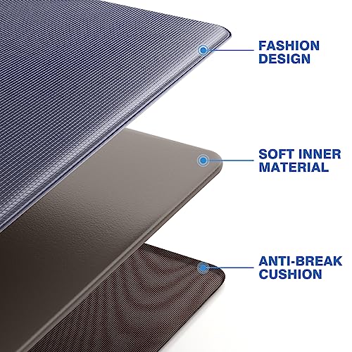 StepRite Kitchen Mats, 2PCS Kitchen Rugs, Cushioned Anti Fatigue Kitchen Mats for Floor, Non-Slip Standing Desk Mat, Waterproof Kitchen Rug Set for Kitchen, Floor, Office, 17.3"x30"+17.3"x47", Blue