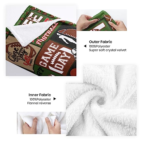 Football Blanket Football Gifts for Boys Men Sports Footballs Flannel Fleece Blanket Footballs Lover Gifts Soft Cozy Throw Blanket Team Gift for Teens Adult 40"x60"