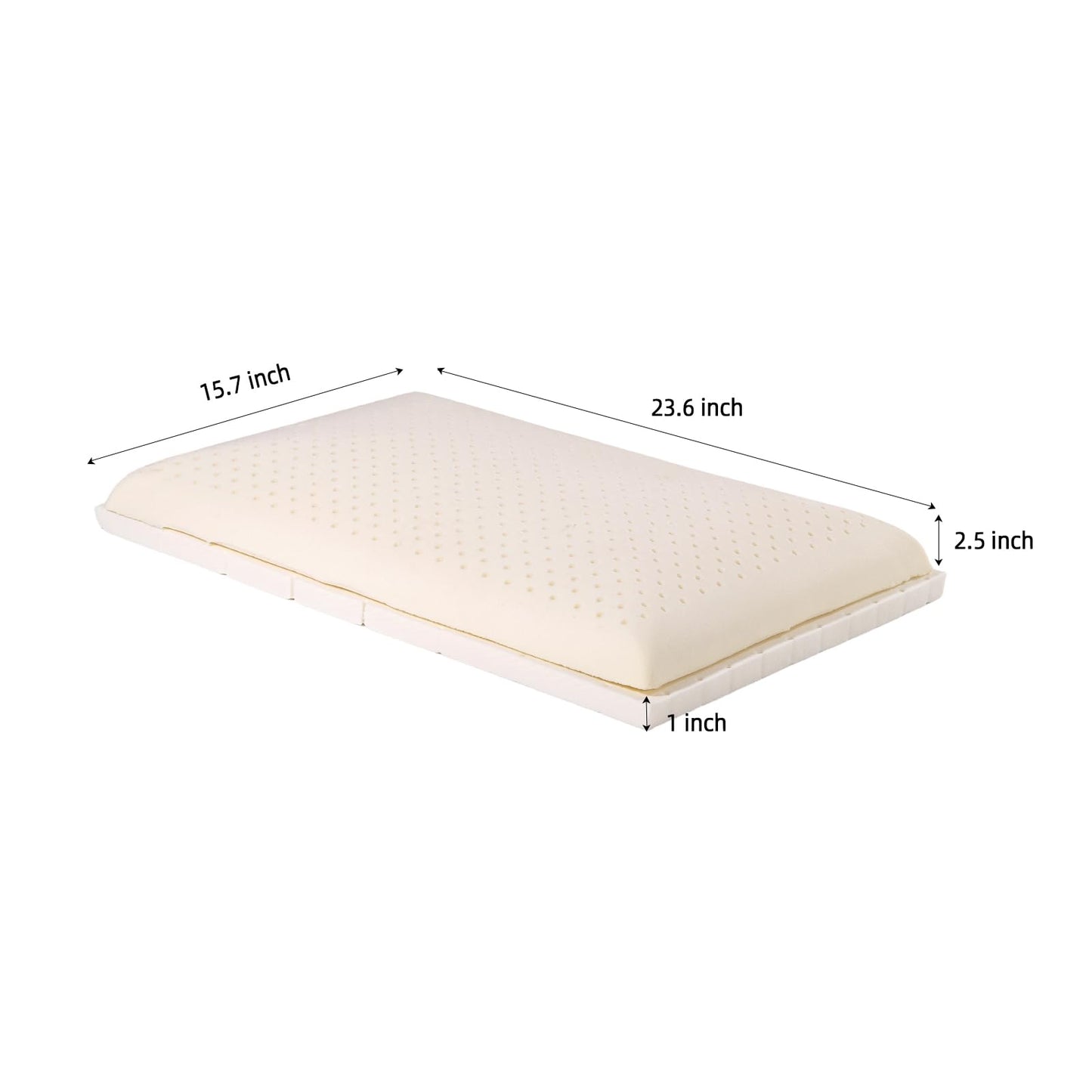 SUQ I OME Adjustable Slim Sleeper -Thin Flat Latex Pillow for Sleeping with 2 Removable Layers 3 Heights(1'', 2.5'', 3.5''), for Stomach, Side and Back Sleepers,Twill White