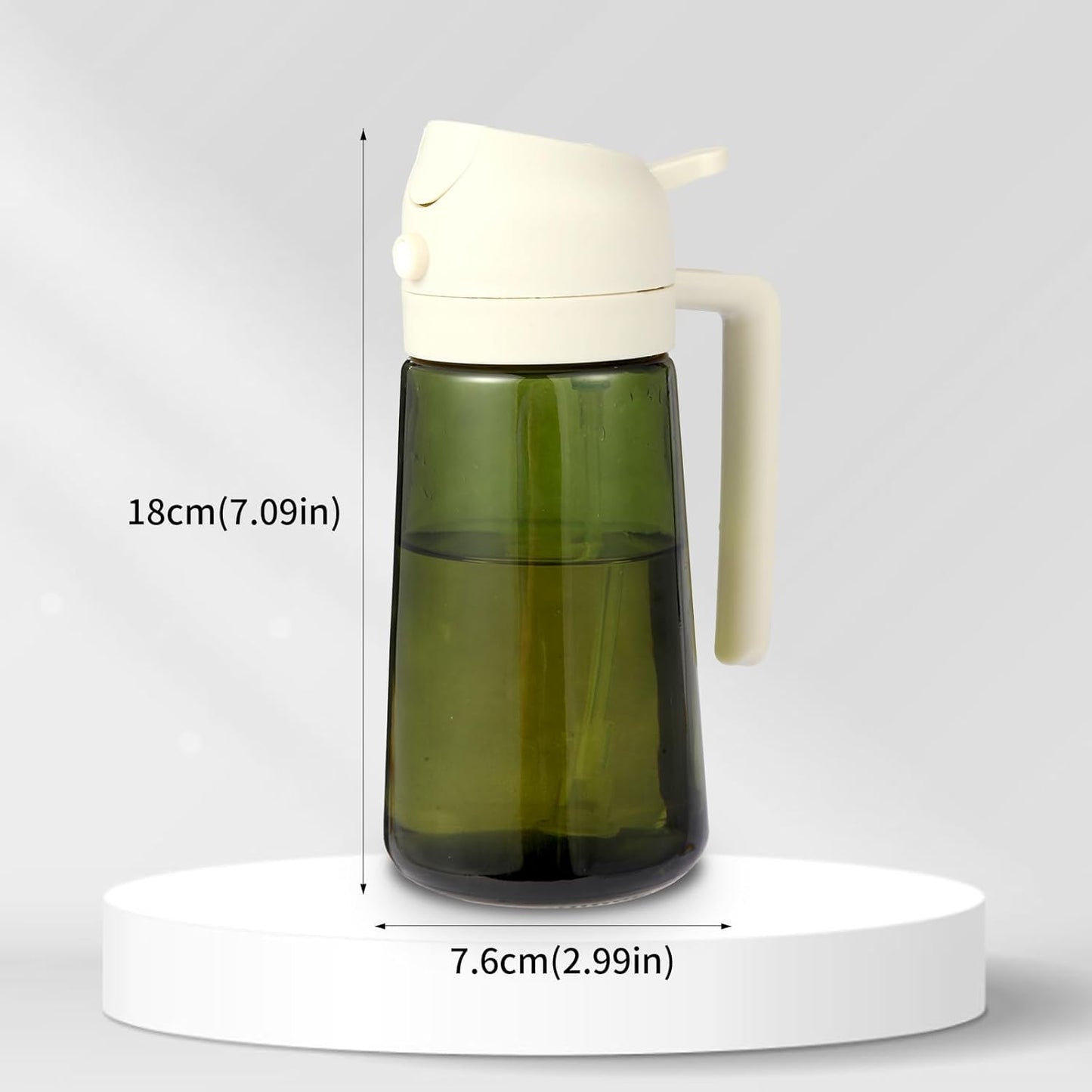 Skiennix 16oz Glass Olive Oil Sprayer - 2-in-1 No-Leak Spray & Pour Dispenser for Cooking & BBQ