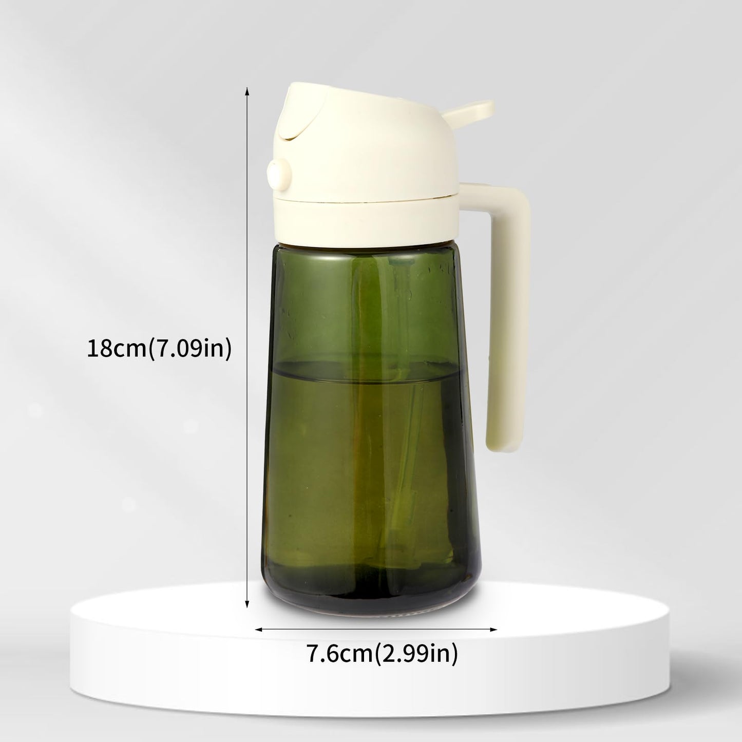awddsv Upgraded 16oz Glass Olive Oil Sprayer (Green) – 2-in-1 No-Leak Spray & Pour Oil Dispenser for Air Fryer, Cooking, Salad & BBQ – Fine Mist, Easy Fill, Dishwasher Safe Kitchen Gadget